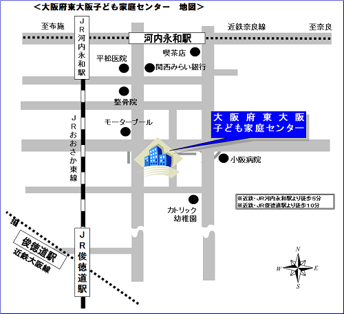 東大阪子ども家庭センター地図