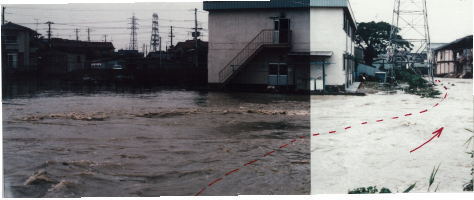 西除川の災害の様子写真２