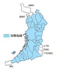 大阪府内の対策地域を示す地図画像