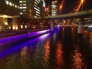 堂島川護岸ライトアップ01
