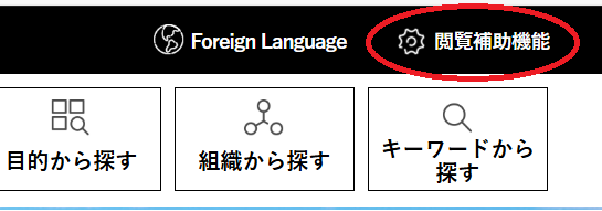 府ウェブページ上部ふりがな