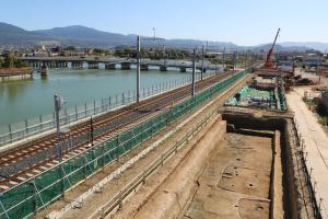 中野北遺跡調査区の北からの風景写真