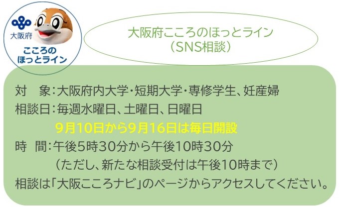 大阪こころのほっとライン