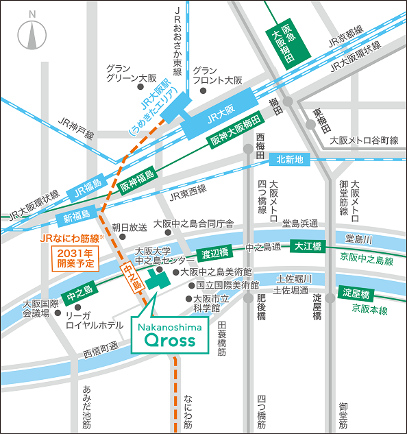 中之島クロスアクセスマップ