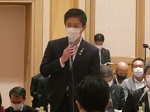 建設促進大会で要請を行う知事の写真