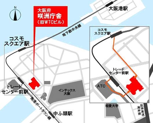 公共建築室までの地図