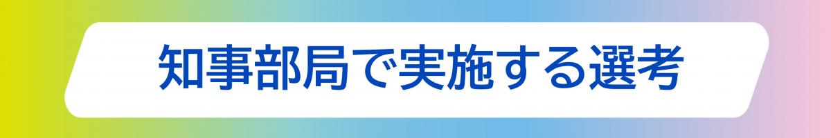 知事部局で実施する選考