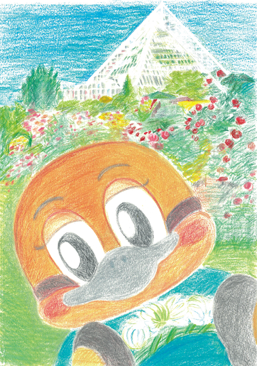 もずやんイラストコンテストの作品例（花の文化園）