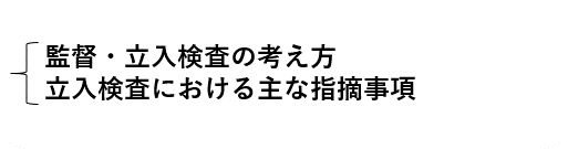 監督・立入検査の考え方・立入検査における主な指摘事項