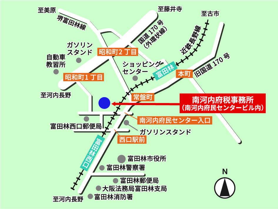 南河内府税事務所地図