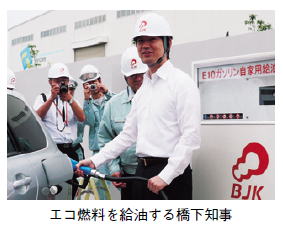 エコ燃料を給油する橋下知事の写真