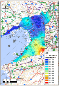 地中熱ポテンシャルマップ（クローズドループ）の例