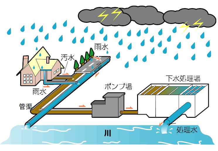 下水が処理される一連の流れ