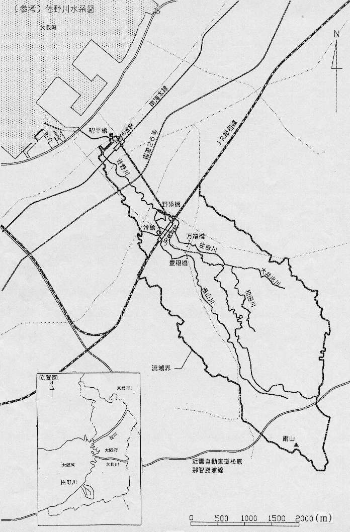 佐野川水系流域図