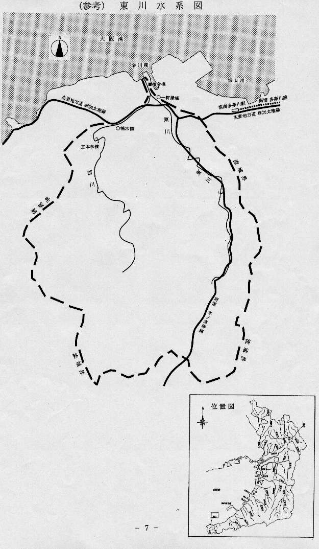 東川水系流域図