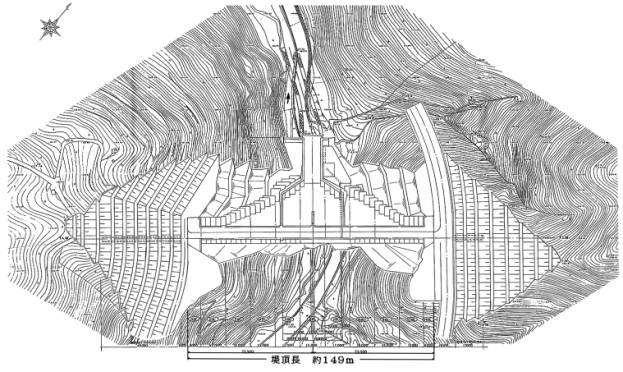 槇尾川ダム平面図