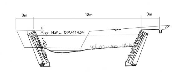 東槇尾川標準横断図