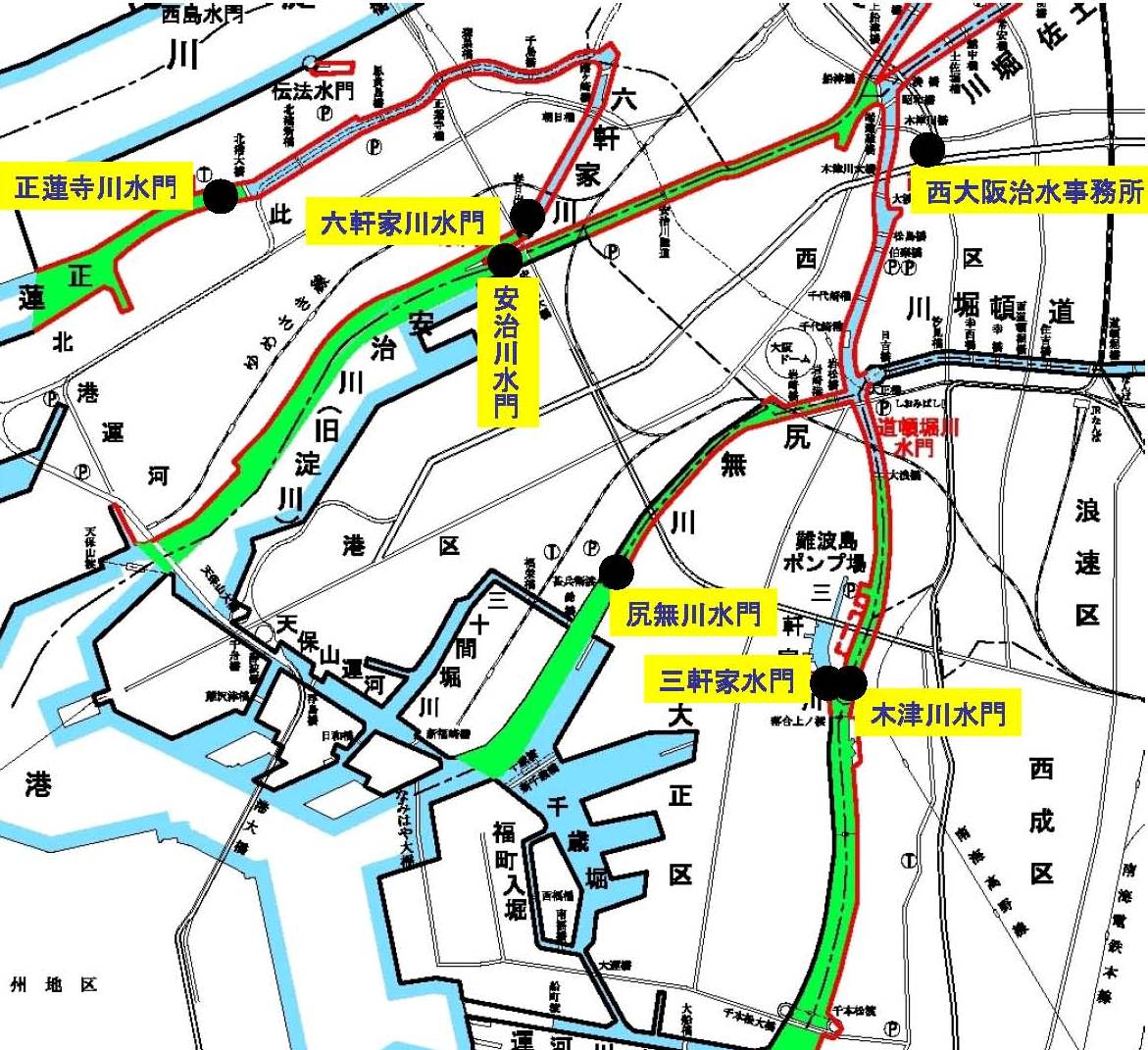 水門の配置図