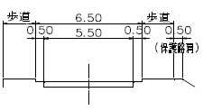 両側歩道設置の場合の標準横断図