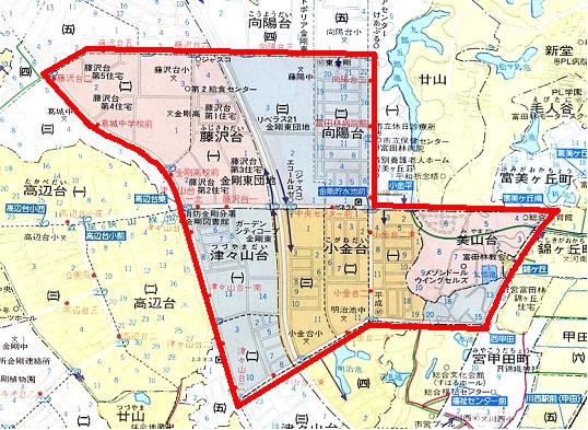 向陽台地区　エリア図