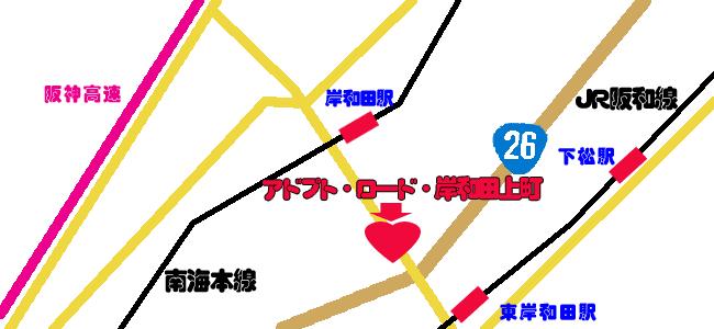 アドプトロード岸和田上町の位置図