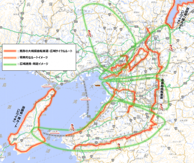 広域サイクルルートのイメージマップ