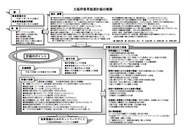 大阪府食育計画の概要を示しています