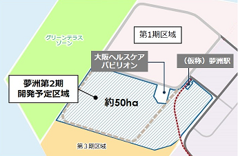 夢洲第2期開発予定区域の図