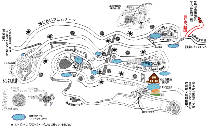 あじさいプロムナードの地図