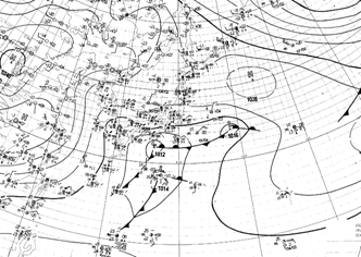 画像です。平成2年1月31日の地上天気図