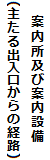 案内所及び案内設備(主たる出入り口からの経路)