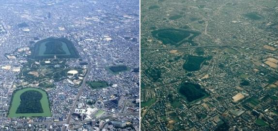 【写真左】百舌鳥古墳群【写真右】古市古墳群