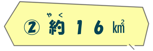 約16平方キロメートル