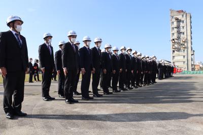 大阪府下警防技術指導会の見学風景1