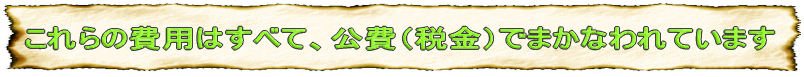 これらの費用はすべて、公費（税金）でまかなわれています 