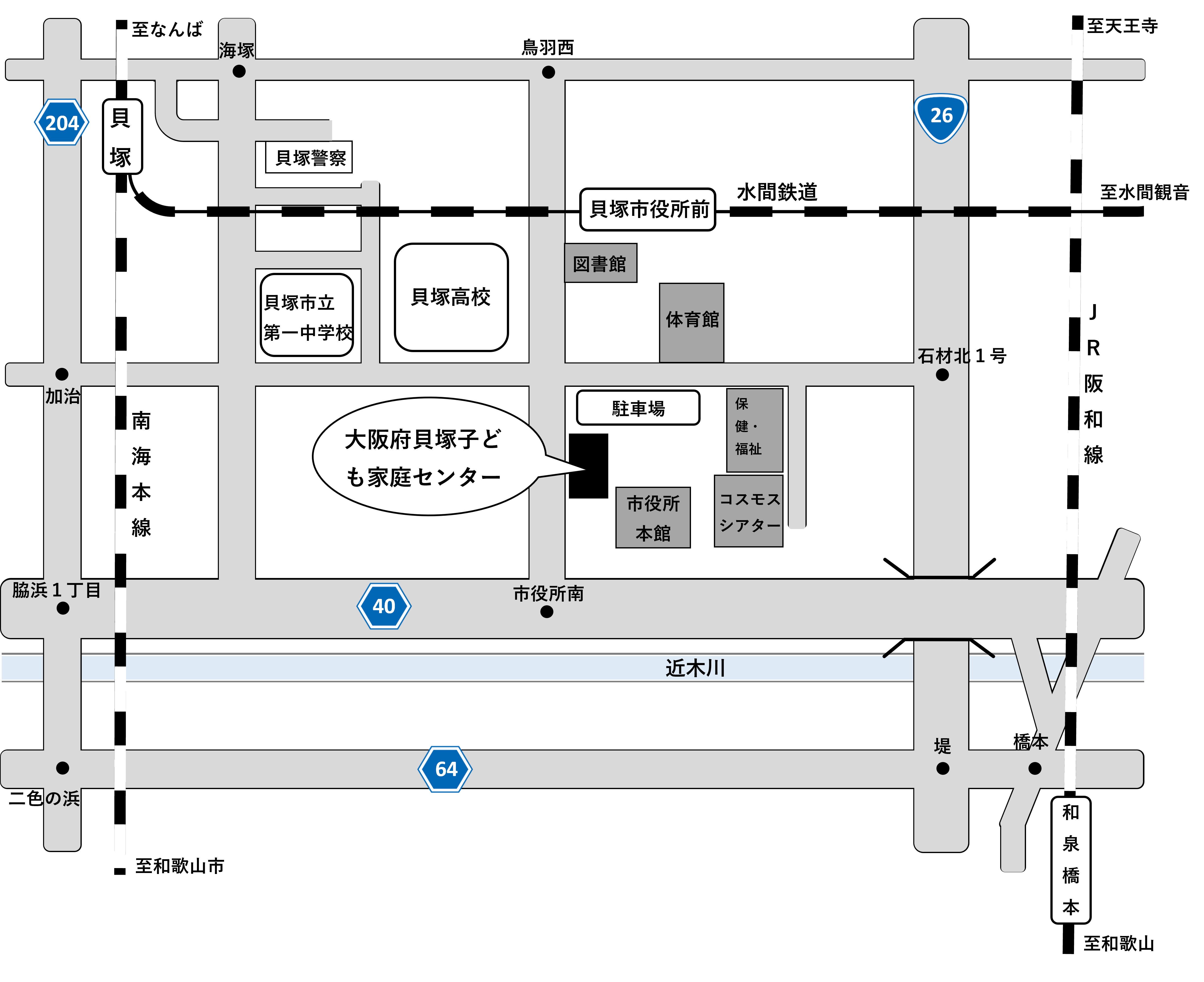 大阪府貝塚市畠中1丁目17番2号の地図