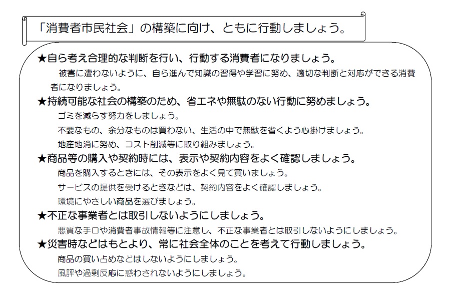 消費者市民社会の構築にむけた府民の皆様への呼びかけです