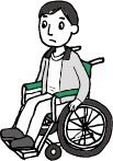 車椅子生活者のイラスト
