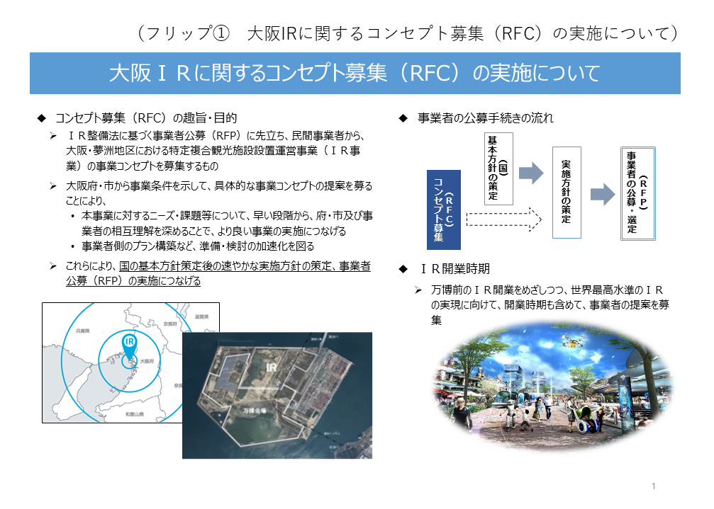 フリップ1 大阪IRに関するコンセプト募集（RFC）の実施についての資料