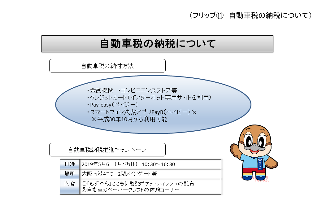 フリップ11 自動車税の納税についての資料