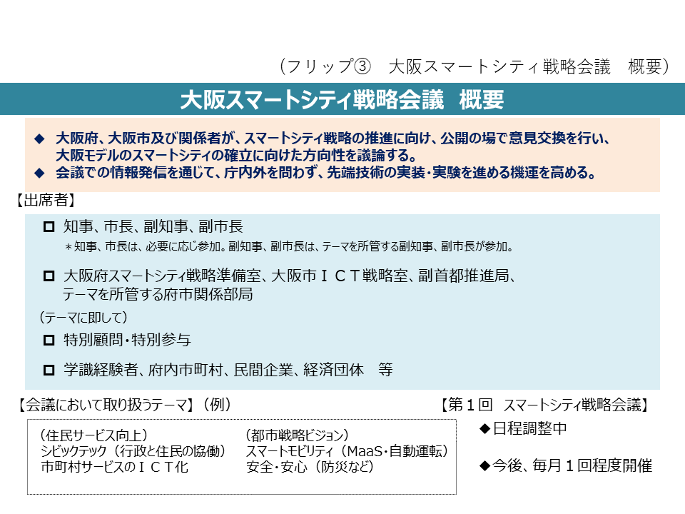 フリップ3　大阪スマートシティ戦略会議の概要