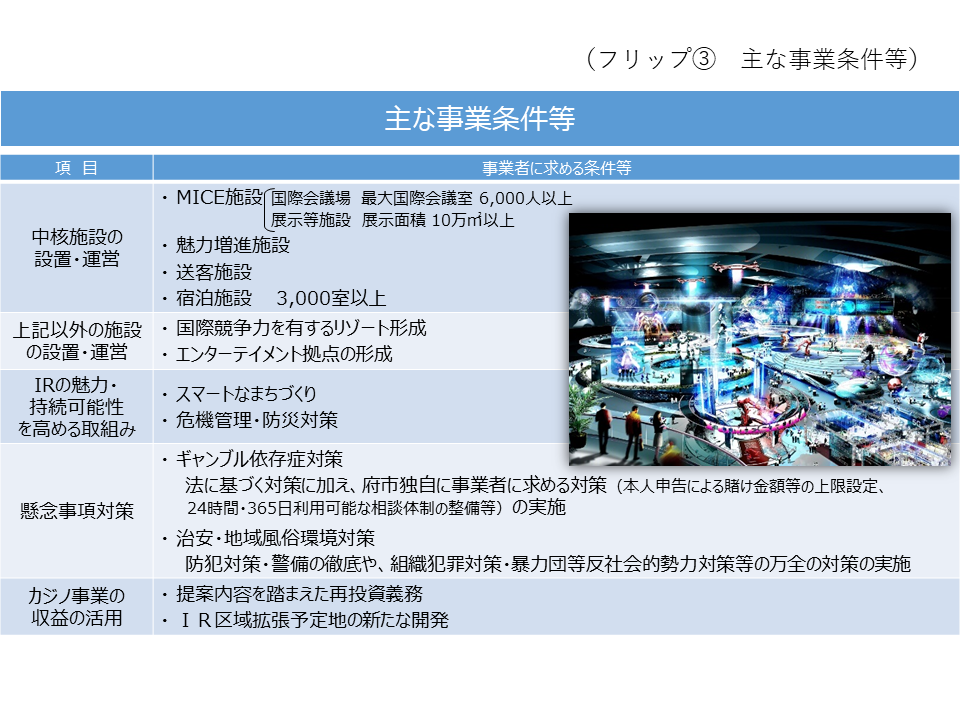 フリップ3　主な事業条件等