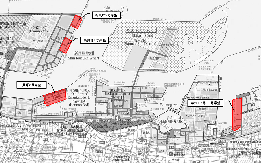 阪南港の立入制限区域箇所図