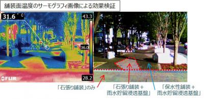 舗装面温度のサーモグラフィ画像による効果検証