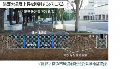 路面の温度上昇を抑制するメカニズム