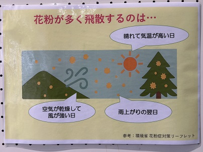 【写真】花粉が多く飛散するのは・・・「晴れて気温が高い日」「空気が乾燥して風が強い日」「雨上がりの翌日」