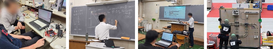 パソコンや実物を使った授業の写真
