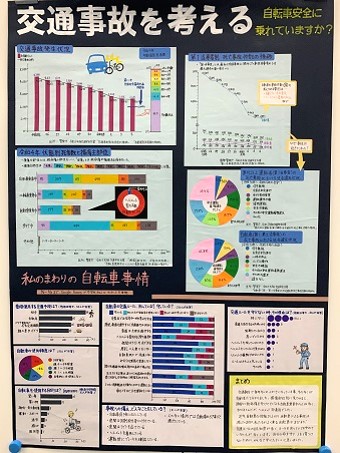 交通事故について調べた中学生の作品画像