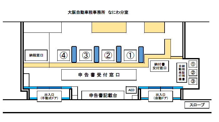 大阪自動車税事務所　なにわ分室フロアマップ