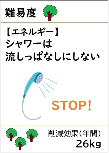 シャワーは流しっぱなしにしない